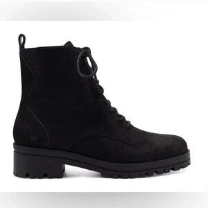 Lucky Brand Haddley Black Suede Combat Boot